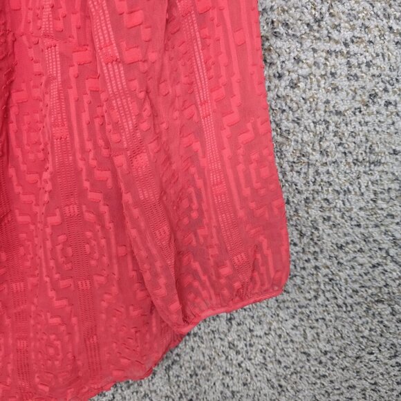 Talbots Top Womens MP Petite Medium Pink Textured Blouse V Neck Casual Ladies - Picture 3 of 7